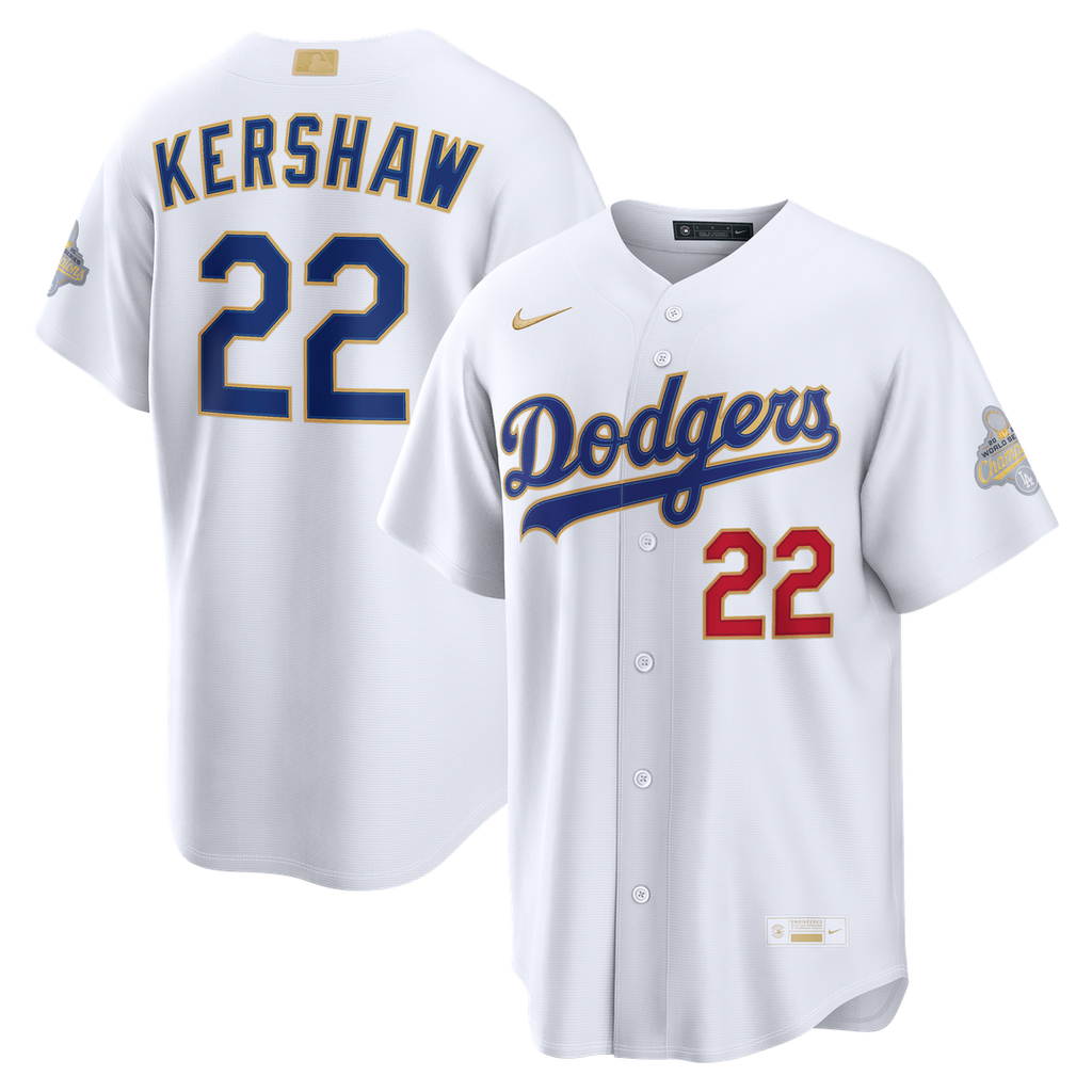 Los Angeles Dodgers Clayton Kershaw Nike 2026 Gold Collection Stadium Jersey - White