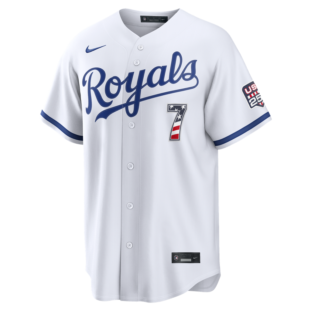 Kansas City Royals Bobby Witt Jr. Nike USA 250 Fourth of July Home Stadium Jersey - White