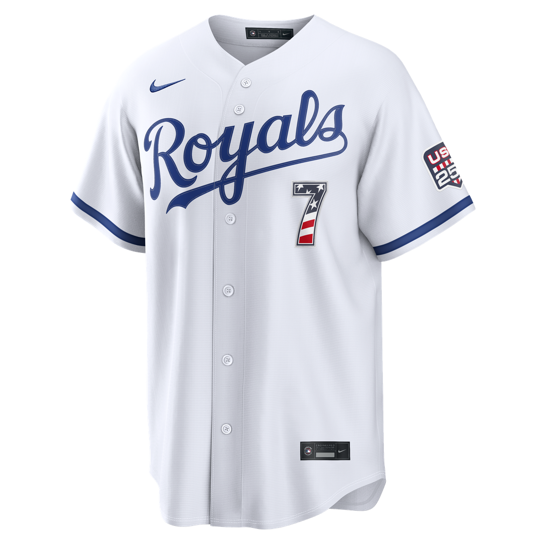 Kansas City Royals Bobby Witt Jr. Nike USA 250 Fourth of July Home Stadium Jersey - White