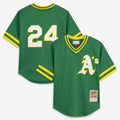 Athletics Rickey Henderson Mitchell & Ness Youth Cooperstown Mesh Batting Practice Jersey - Green