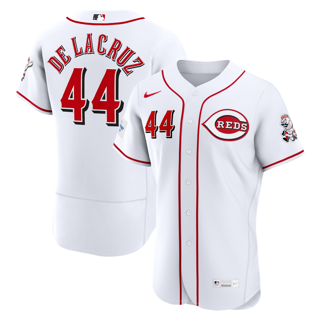 Cincinnati Reds Elly De La Cruz Nike Home Authentic Sponsor Patch Jersey - White