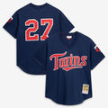 Minnesota Twins David Ortiz Mitchell & Ness 2002 Cooperstown Mesh Batting Practice Jersey - Navy