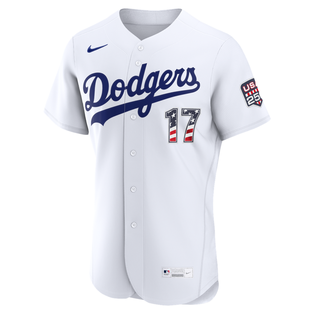 Los Angeles Dodgers Shohei Ohtani Nike USA 250 Fourth of July Home Authentic Jersey - White