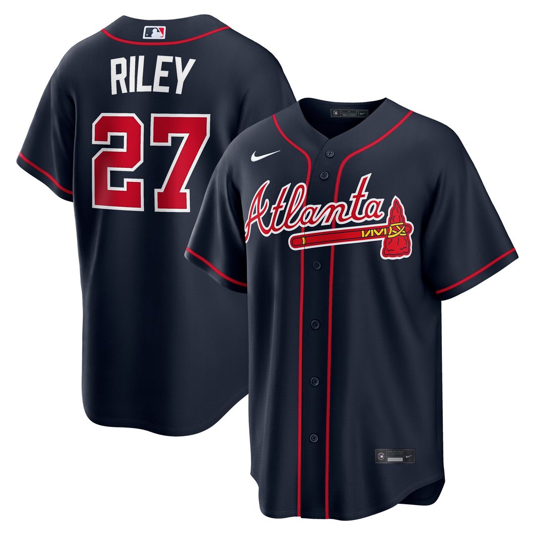 Atlanta Braves Austin Riley Nike Alternate Replica Jersey - Navy