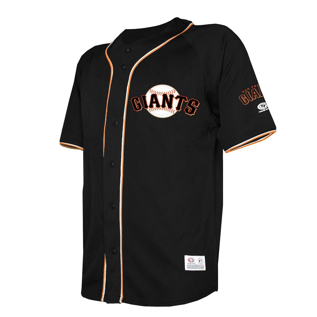 San Francisco Giants Stitches Team Color Full - Button Fashion Jersey - Black