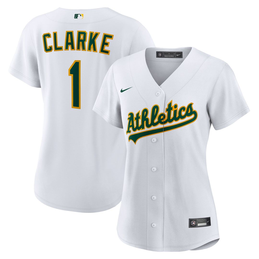 Athletics Denzel Clarke Nike Women's Home Replica Jersey - White
