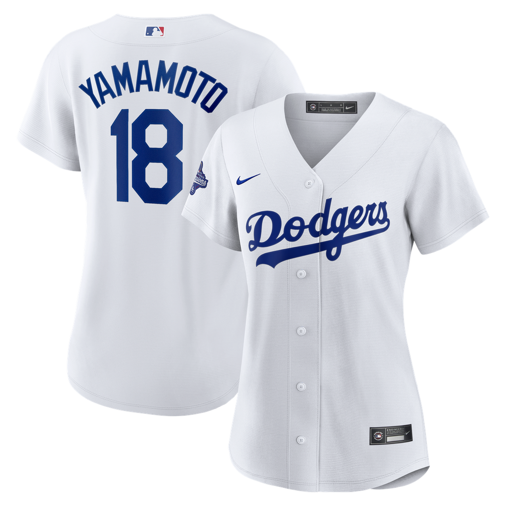 Los Angeles Dodgers Yoshinobu Yamamoto Nike Women's 2025 World Series Champions Home Replica Jersey - White