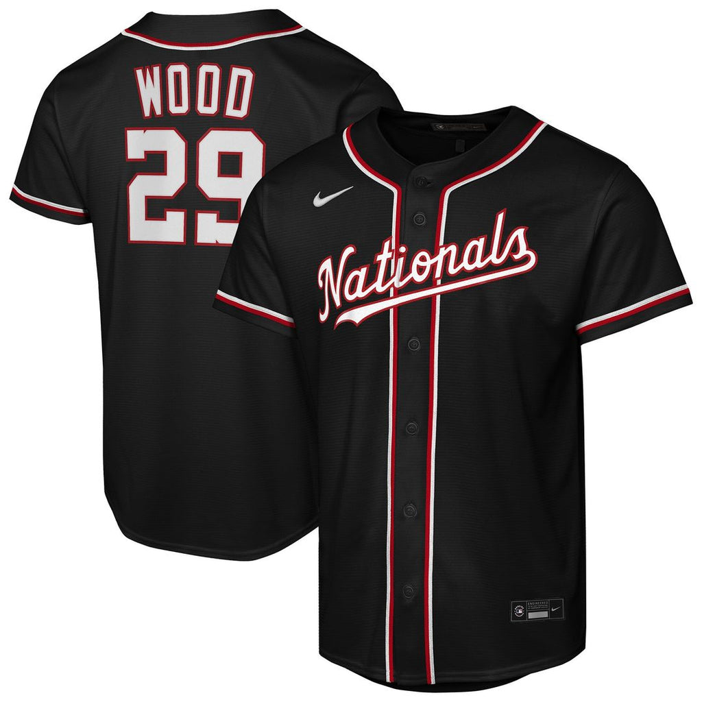 Washington Nationals James Wood Nike Youth Fashion Replica Player Jersey - Black