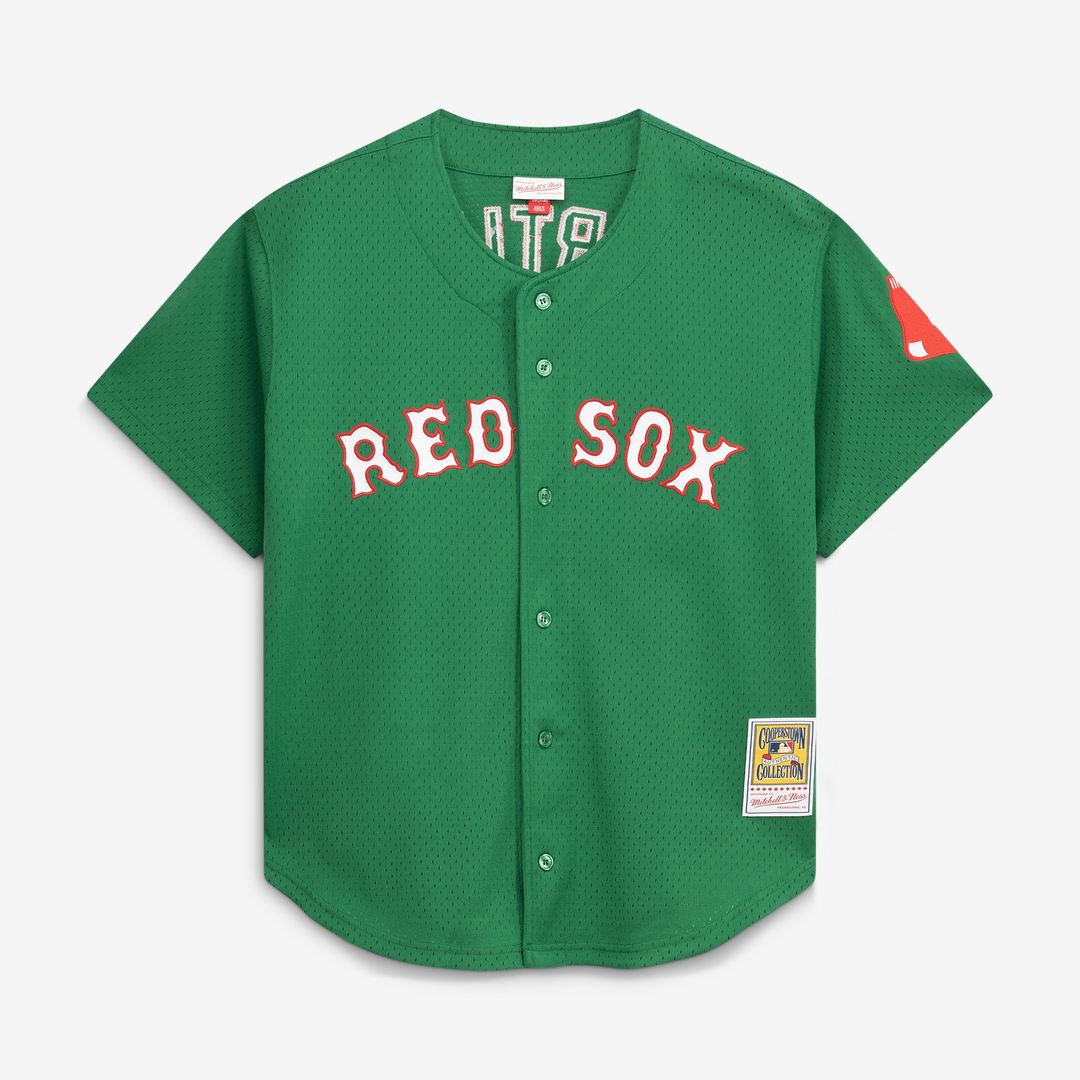 Boston Red Sox David Ortiz Mitchell & Ness Cooperstown Mesh Batting Practice Button - Up Jersey - Red