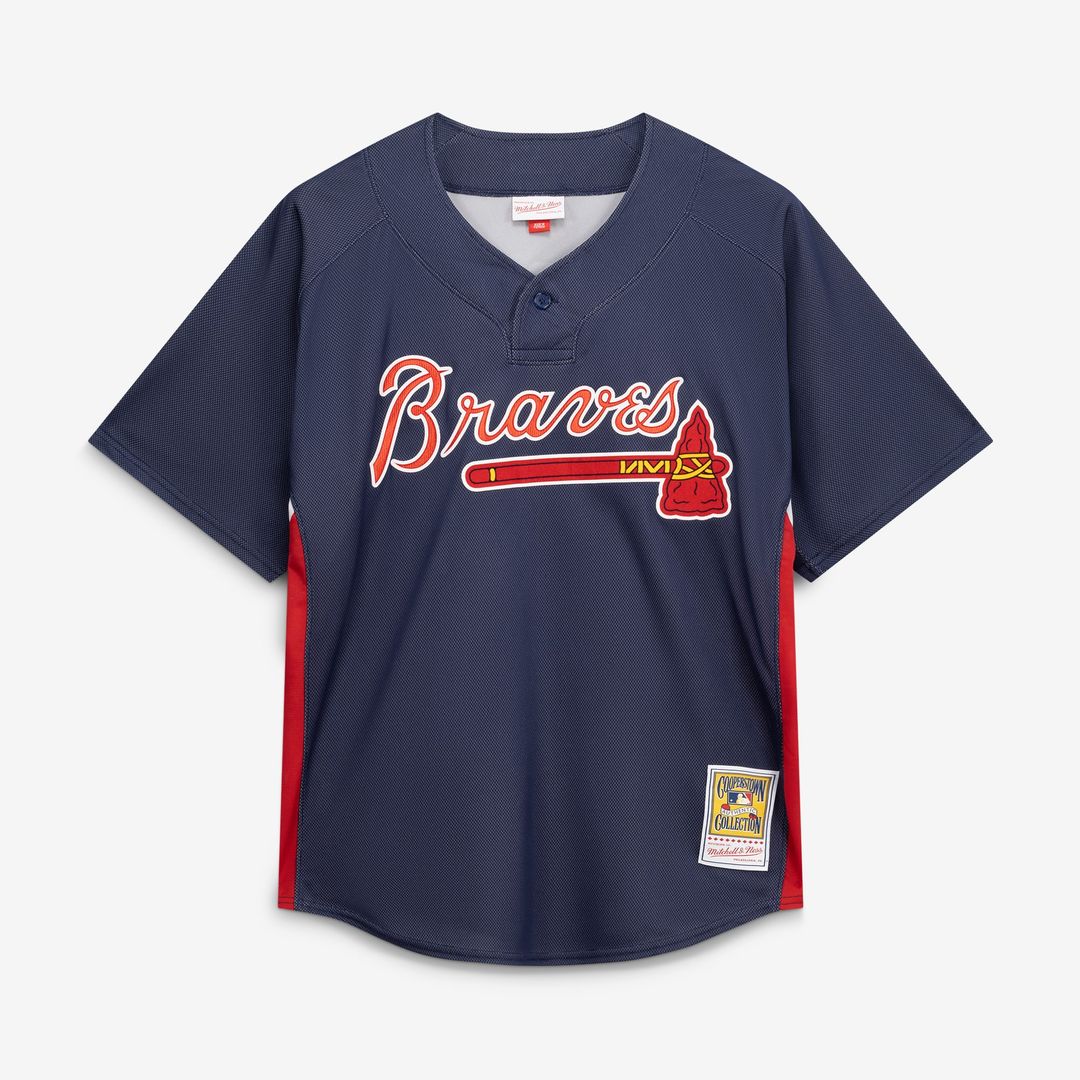 Atlanta Braves John Smoltz Mitchell & Ness Authentic Batting Practice Jersey - Navy