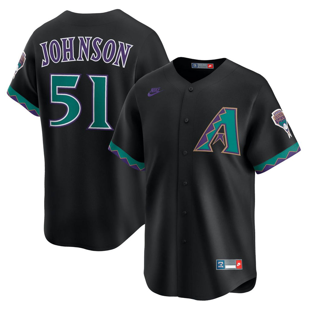 Arizona Diamondbacks Randy Johnson Nike Throwback Cooperstown Limited Jersey - Black