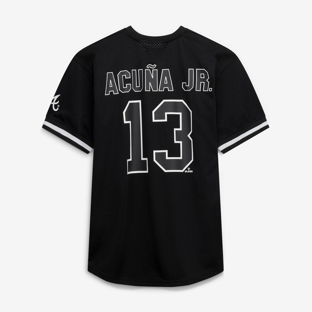 Atlanta Braves Ronald Acuña Jr. Fanatics Big & Tall Heavyweight Mesh Jersey - Black/White