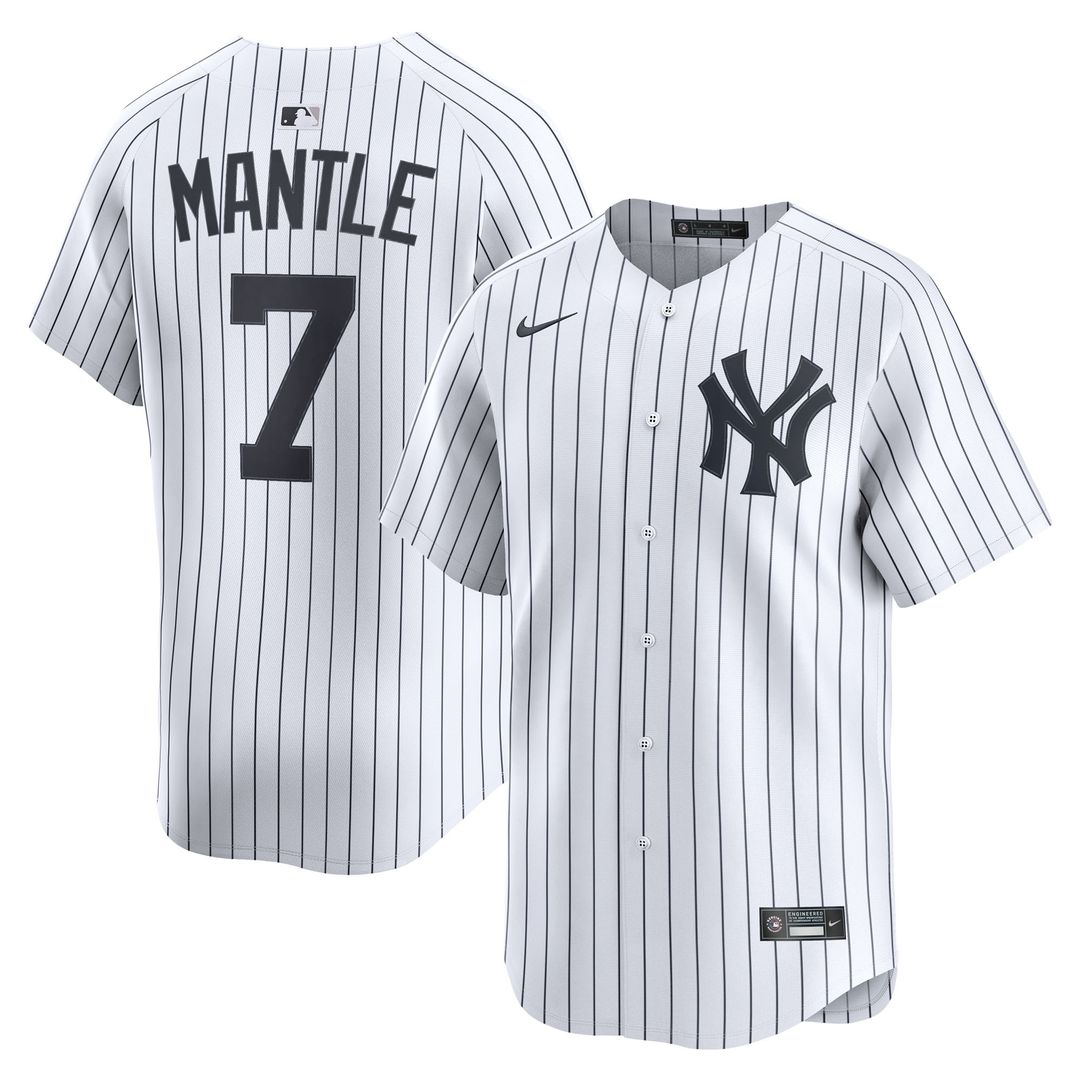 New York Yankees Mickey Mantle Nike Home Limited Player Jersey - White