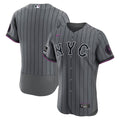 New York Mets Nike City Connect Authentic Sponsor Patch Jersey - Gray