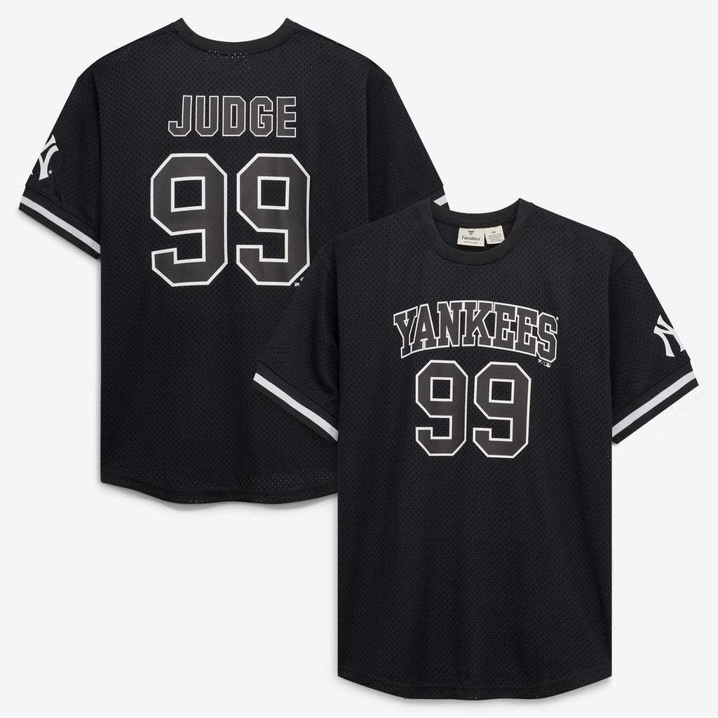 New York Yankees Aaron Judge Fanatics Big & Tall Heavyweight Mesh Jersey - Black/White