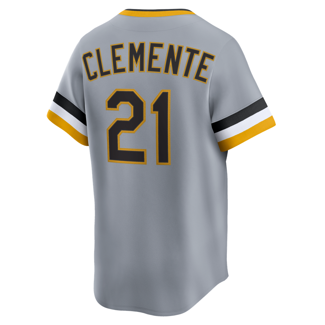 Pittsburgh Pirates Roberto Clemente Nike Throwback Cooperstown Limited Jersey - Gray
