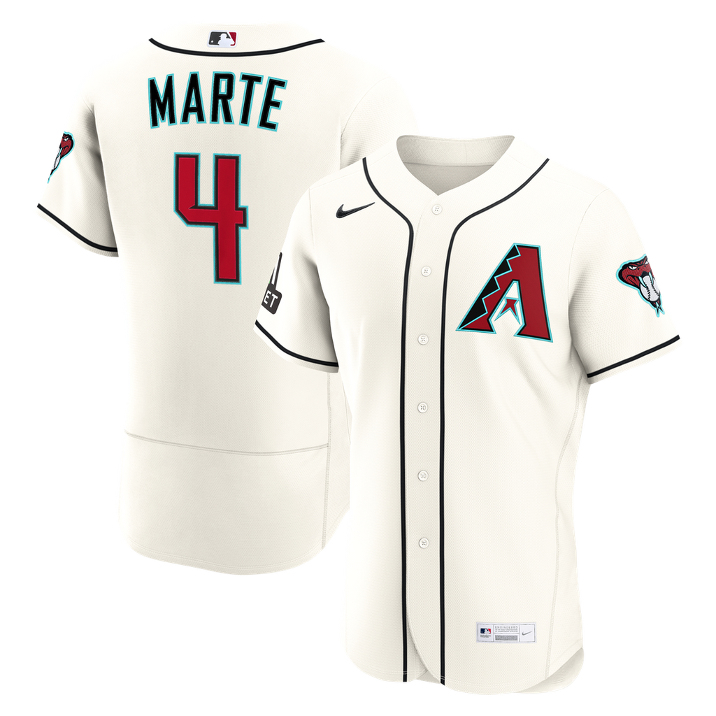 Arizona Diamondbacks Ketel Marte Nike Home Authentic Sponsor Patch Jersey - Cream