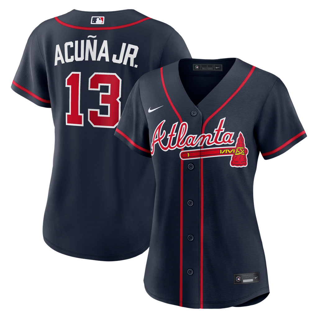 Atlanta Braves Ronald Acuña Jr. Nike Women's Alternate Replica Jersey - Navy