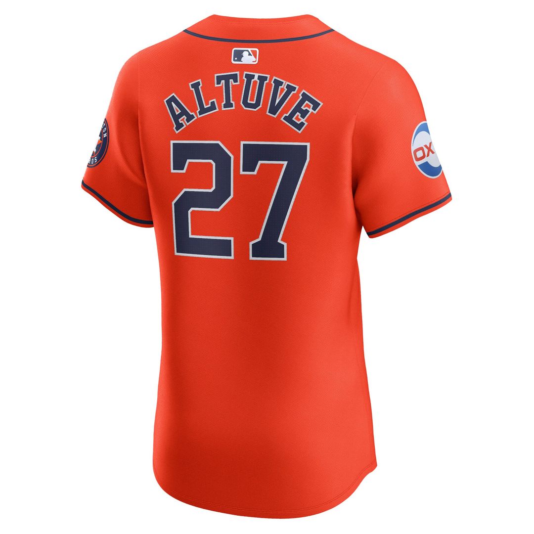 Houston Astros Jose Altuve Nike Alternate Elite Sponsor Patch Player Jersey - Orange