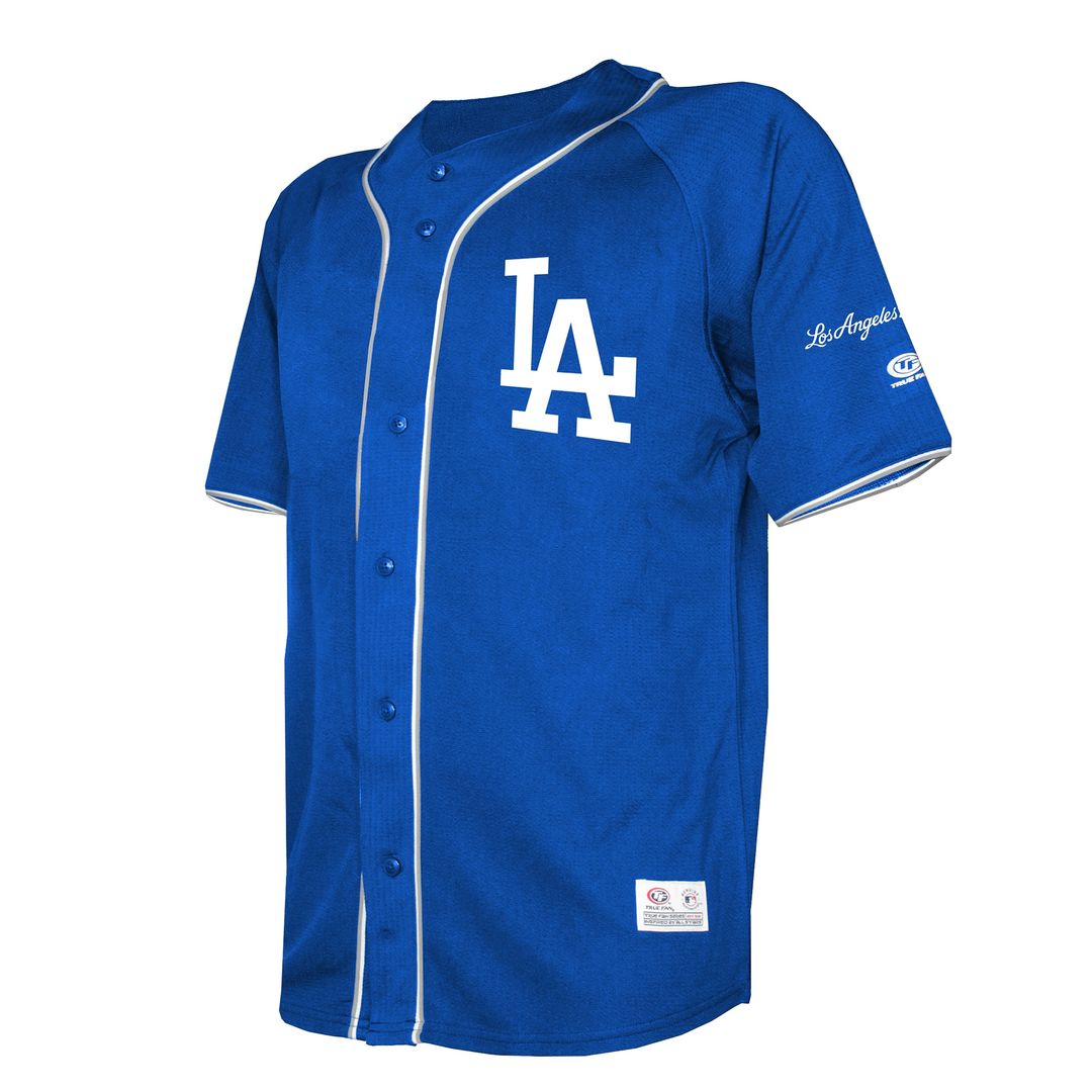 Los Angeles Dodgers Stitches Team Color Full - Button Fashion Jersey - Royal