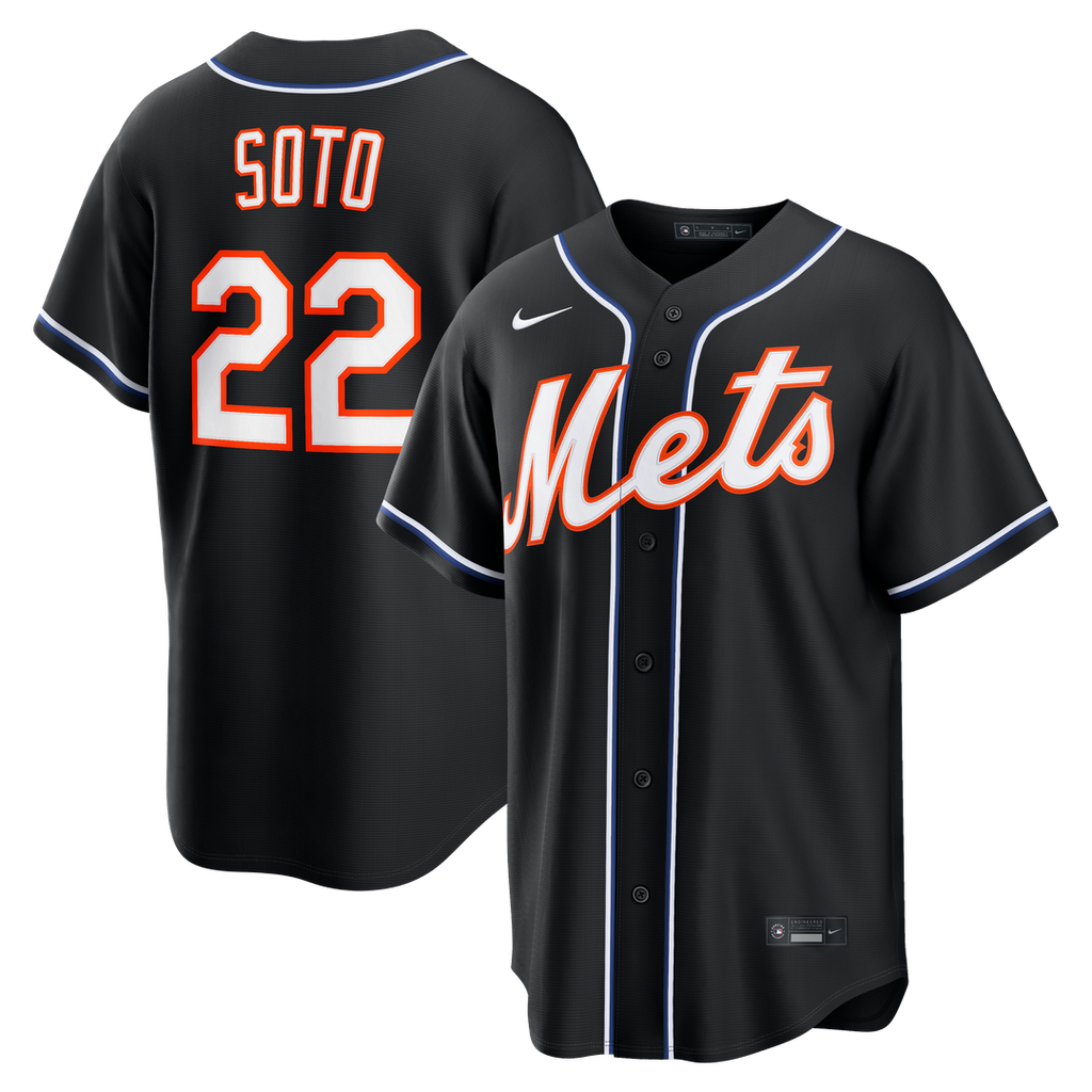 New York Mets Juan Soto Nike Fashion Replica Black Out Jersey