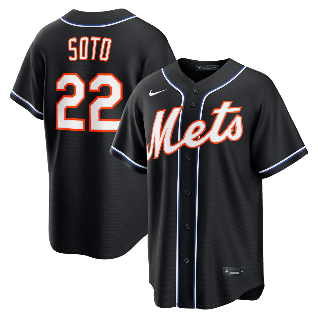 New York Mets Juan Soto Nike Fashion Replica Black Out Jersey