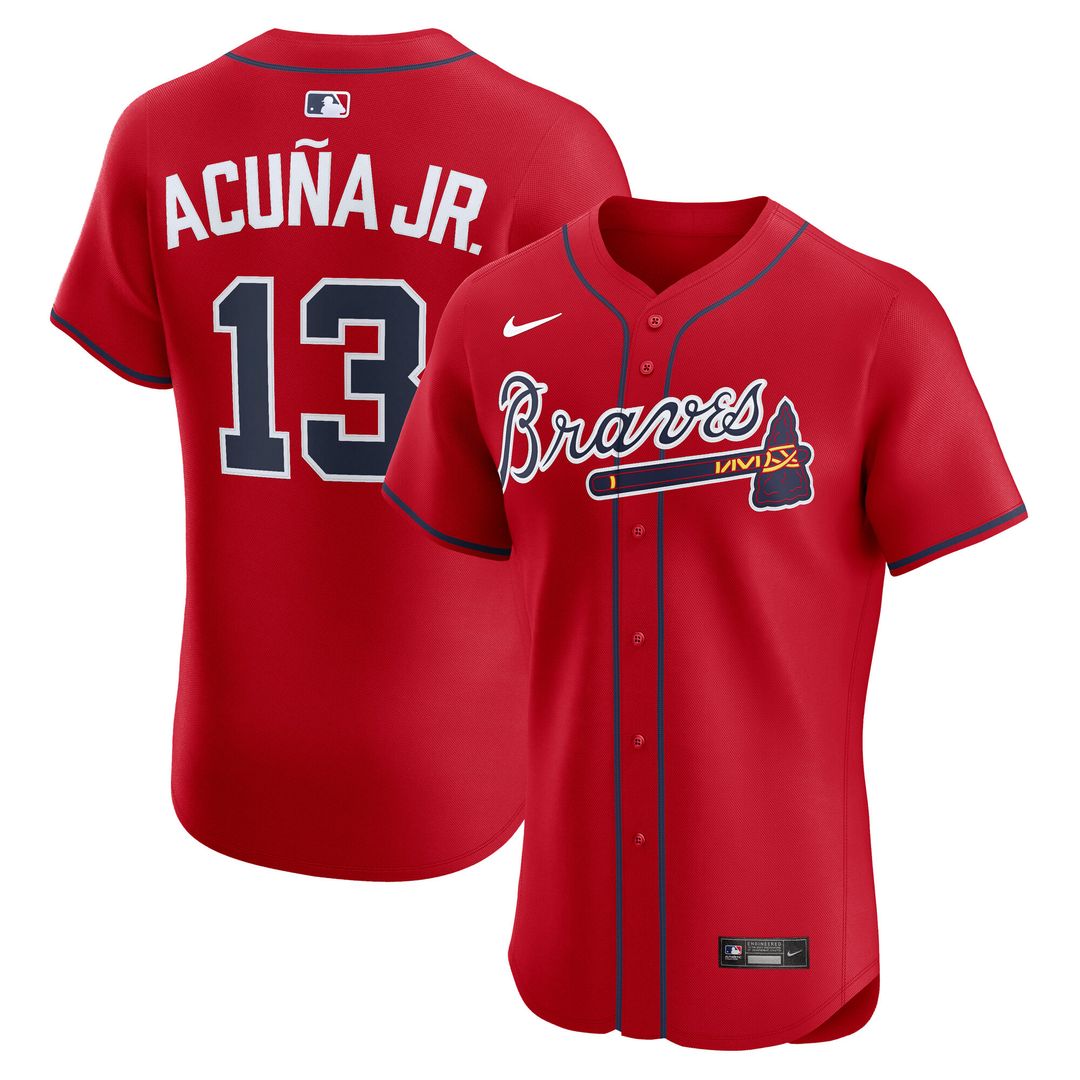 Atlanta Braves Ronald Acuña Jr. Nike Alternate Elite Jersey - Navy