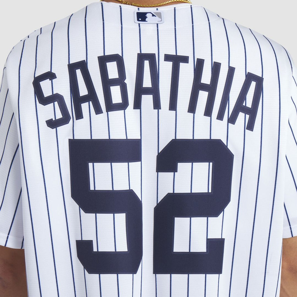 New York Yankees CC Sabathia Nike 2025 Baseball Hall of Fame Name & Number Retired Replica Jersey - White