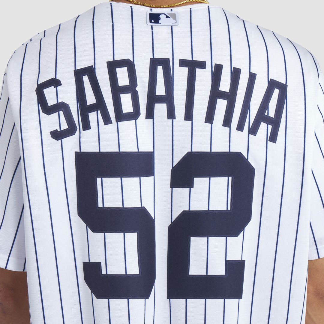 New York Yankees CC Sabathia Nike 2025 Baseball Hall of Fame Name & Number Retired Replica Jersey - White