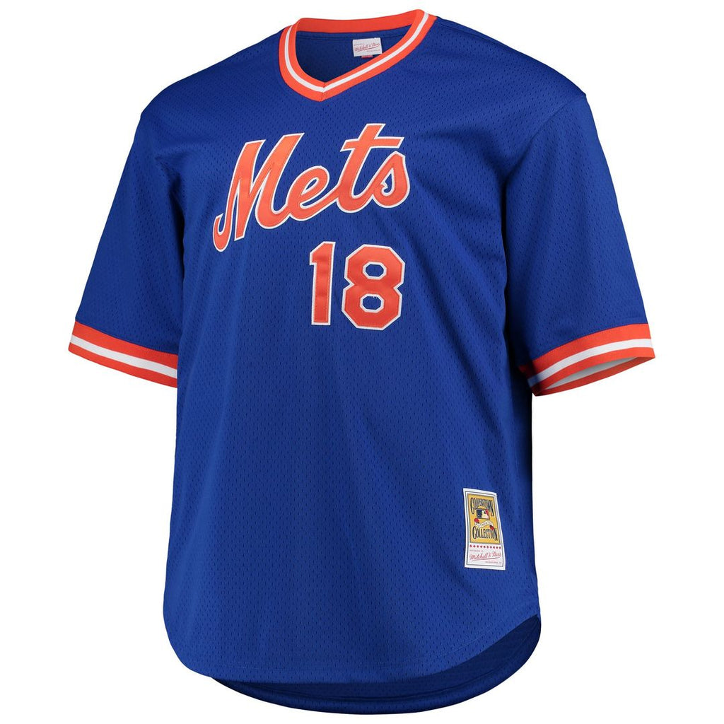 New York Mets Darryl Strawberry Mitchell & Ness Big & Tall Cooperstown Mesh Batting Practice Jersey - Royal