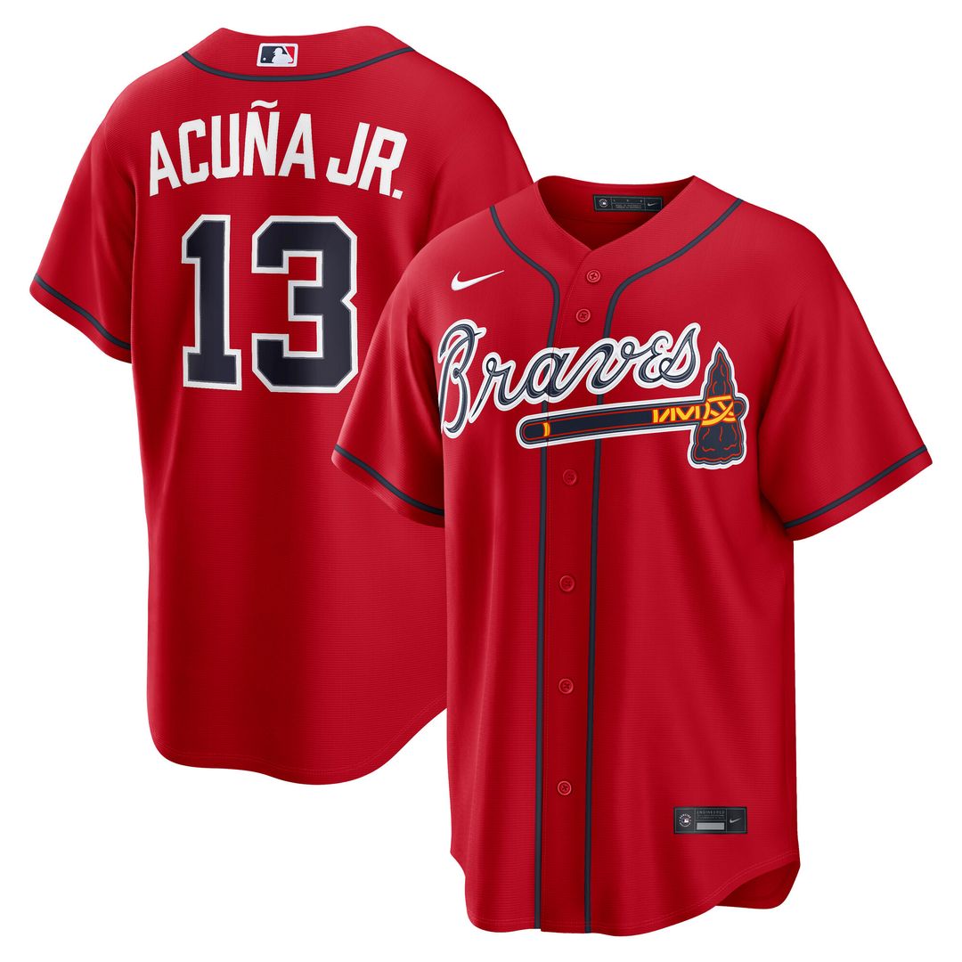 Atlanta Braves Ronald Acuña Jr. Nike Alternate 2 Replica Jersey - Red