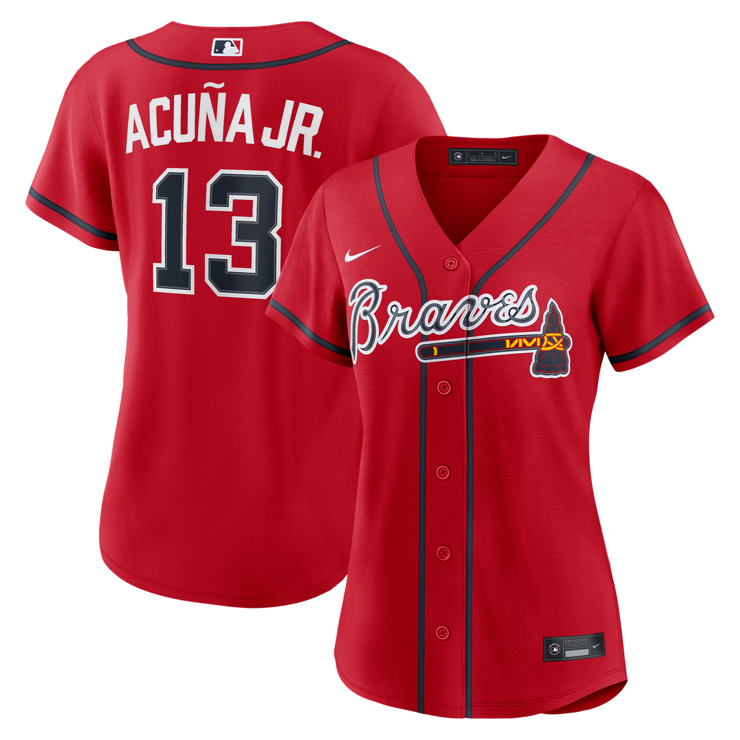 Atlanta Braves Ronald Acuña Jr. Nike Women's Alternate Replica Jersey - Navy