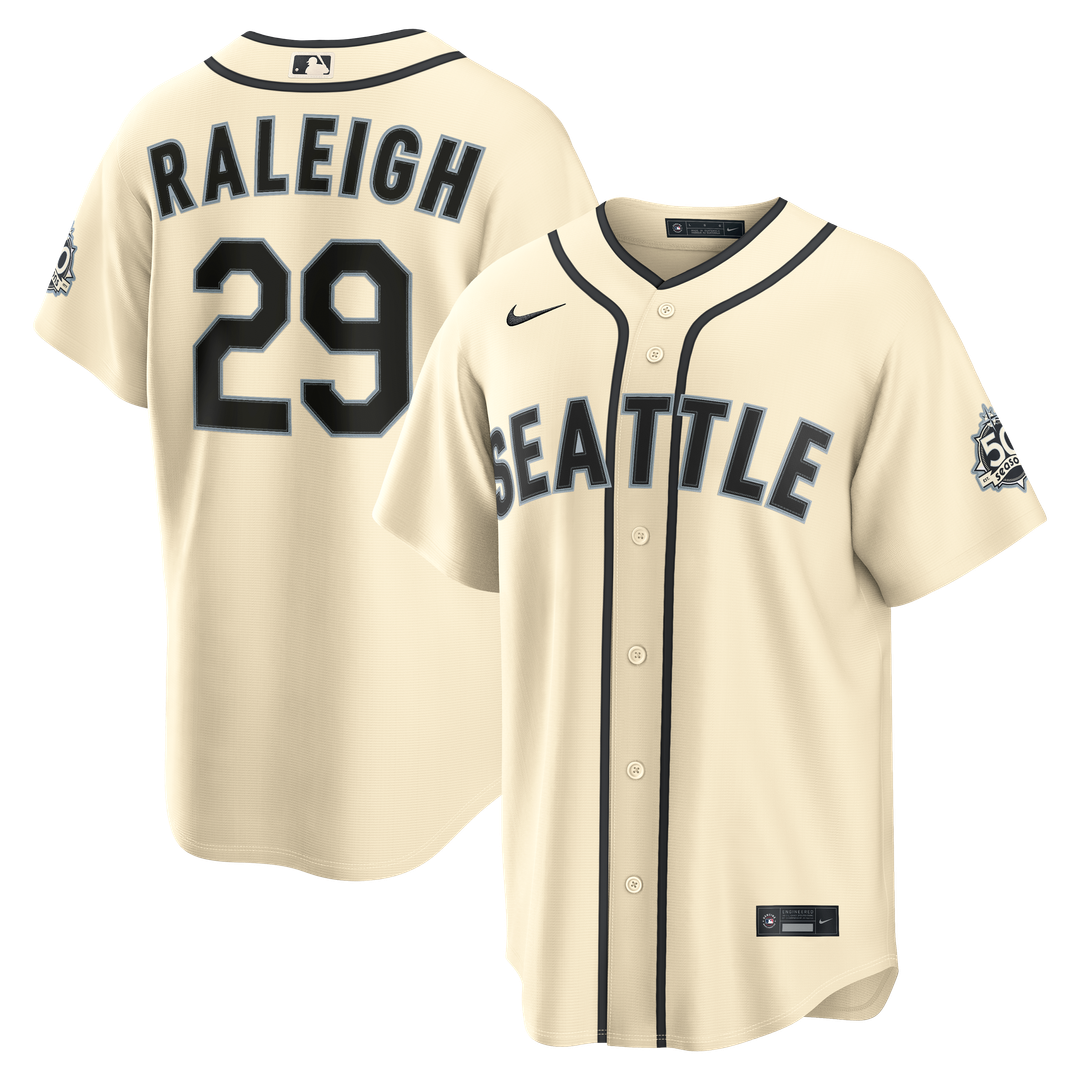 Seattle Mariners Cal Raleigh Nike Alternate Stadium Jersey - Cream