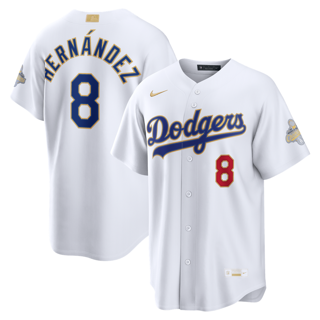 Los Angeles Dodgers Enrique Hernández Nike 2026 Gold Collection Stadium Jersey - White