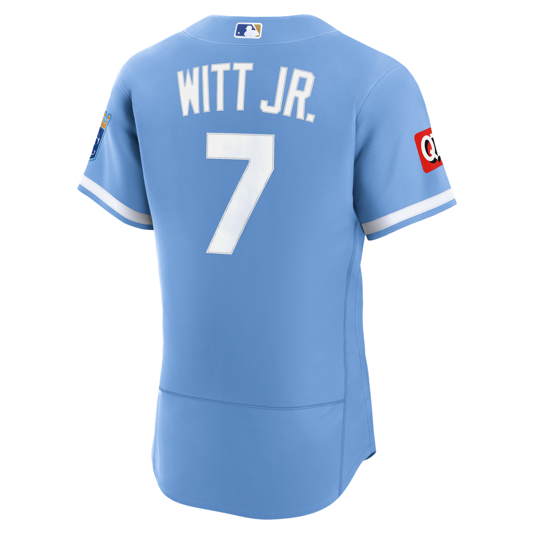 Kansas City Royals Bobby Witt Jr. Nike Alternate Authentic Sponsor Patch Jersey - Light Blue