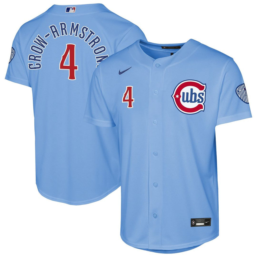 Chicago Cubs Pete Crow - Armstrong Nike Youth Alternate 2 Stadium Jersey - Light Blue