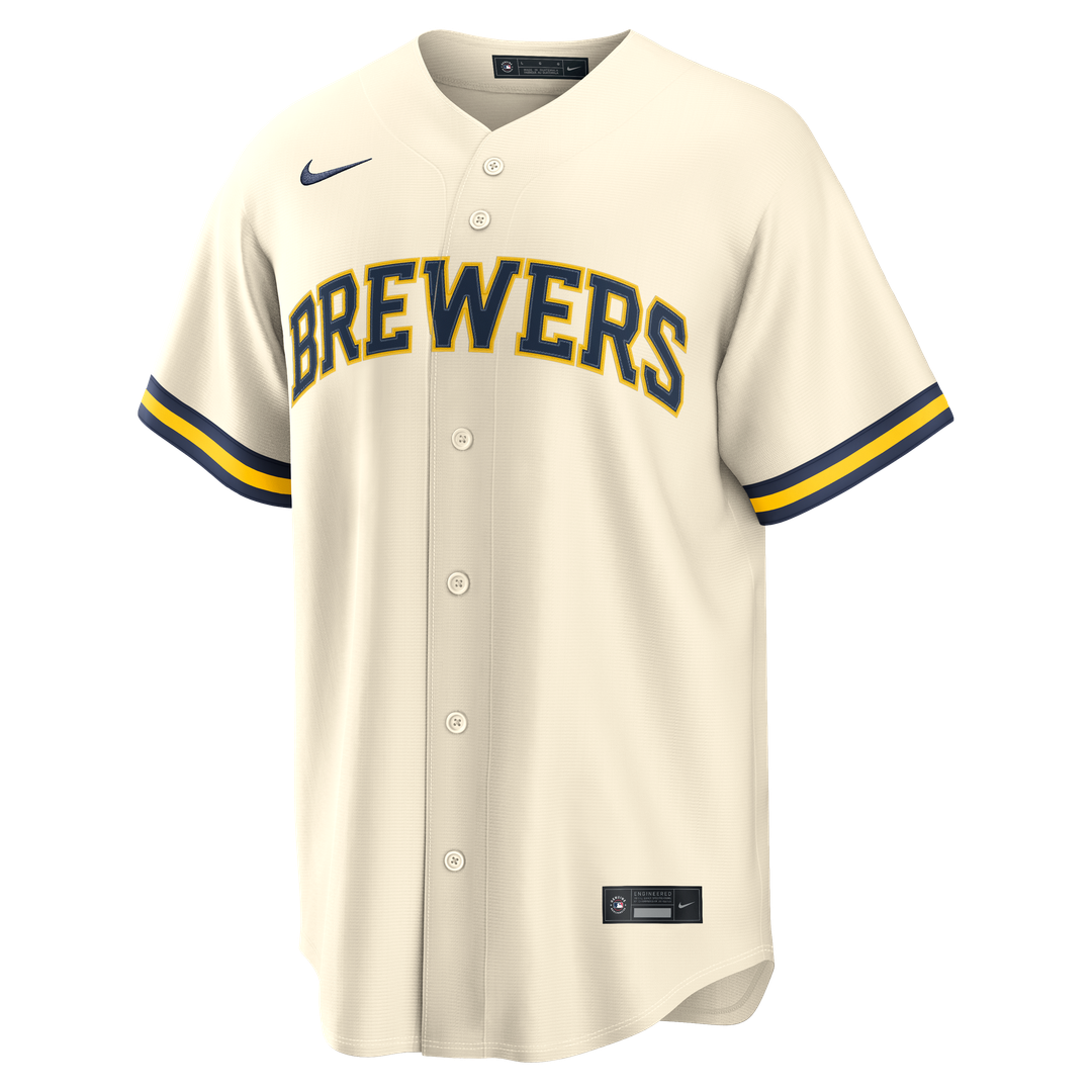 Milwaukee Brewers Jackson Chourio Nike Home Replica Jersey - Cream
