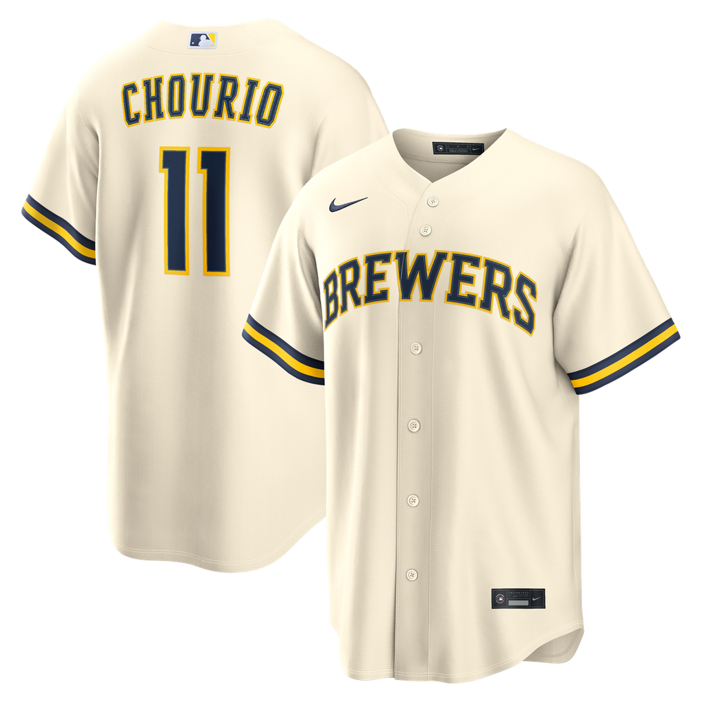 Milwaukee Brewers Jackson Chourio Nike Home Replica Jersey - Cream
