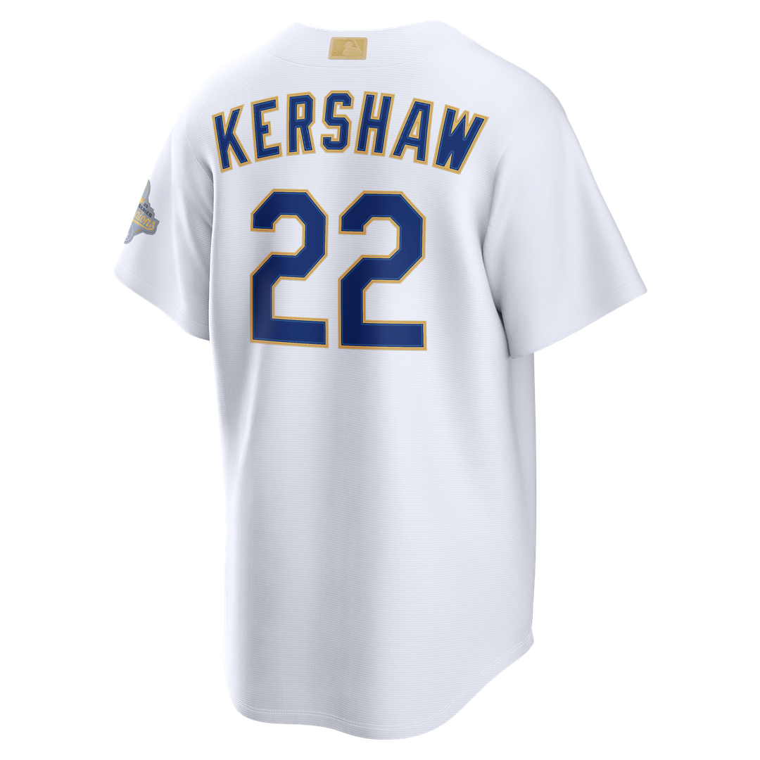 Los Angeles Dodgers Clayton Kershaw Nike 2026 Gold Collection Stadium Jersey - White