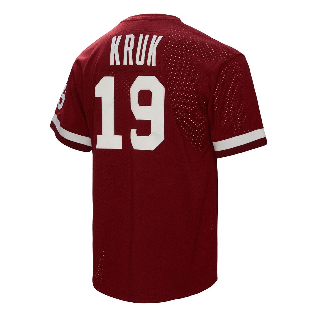 Philadelphia Phillies John Kruk Mitchell & Ness Big & Tall Cooperstown Mesh Batting Practice Jersey - Burgundy