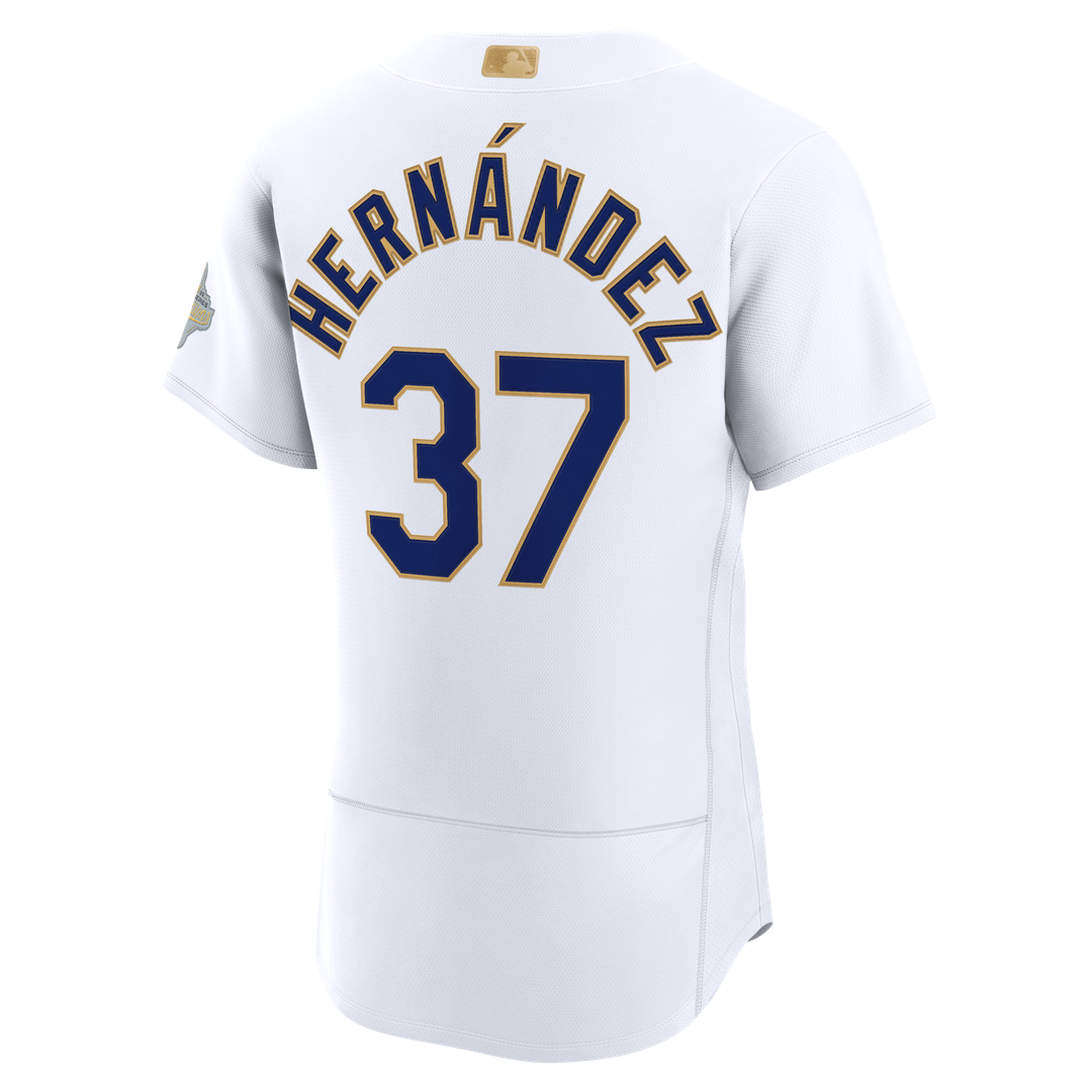 Los Angeles Dodgers Teoscar Hernández Nike 2026 Gold Collection Authentic Jersey - White