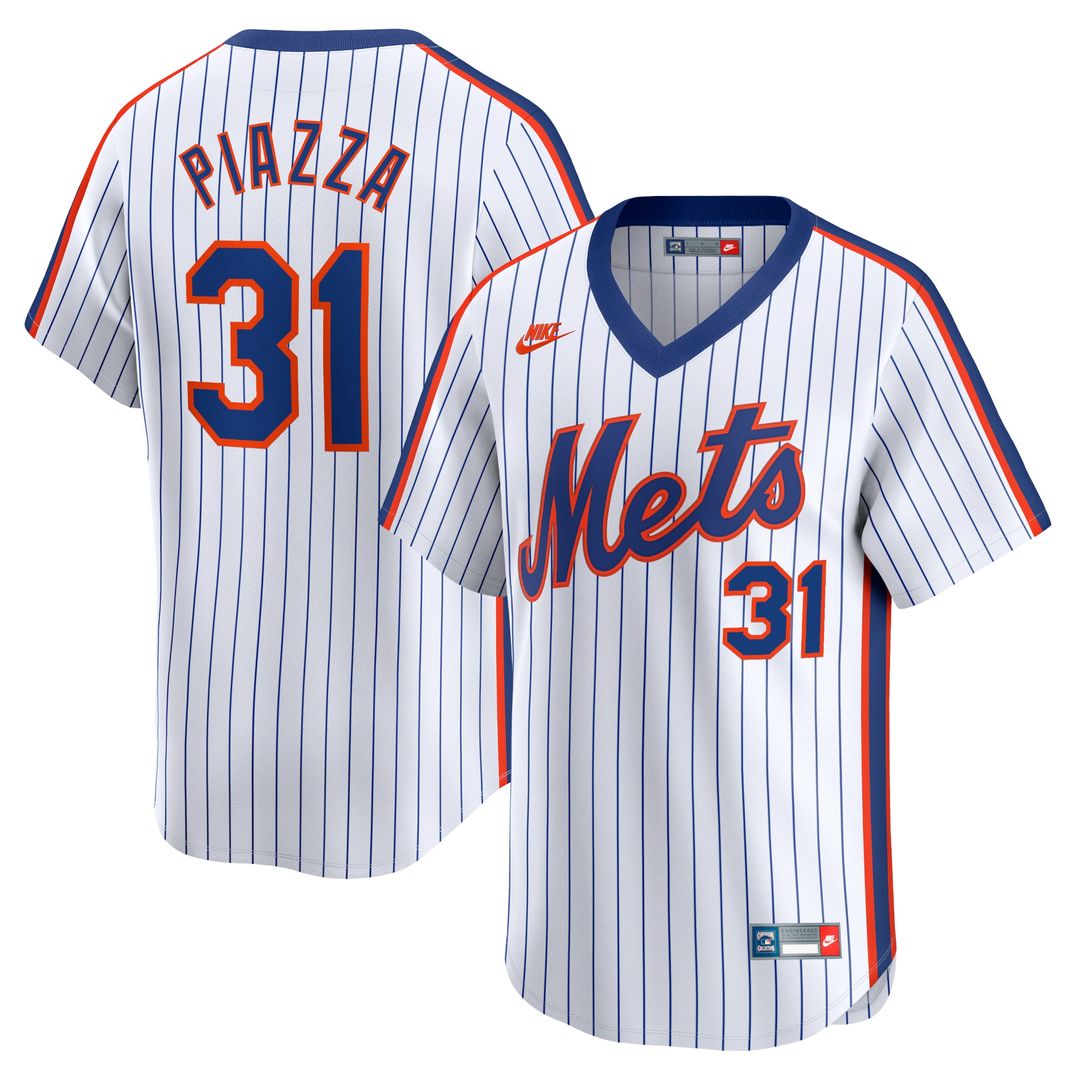 New York Mets Mike Piazza Nike Throwback Cooperstown Limited Jersey - White
