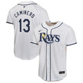 Tampa Bay Rays Junior Caminero Nike Youth Home Player Game Jersey - White