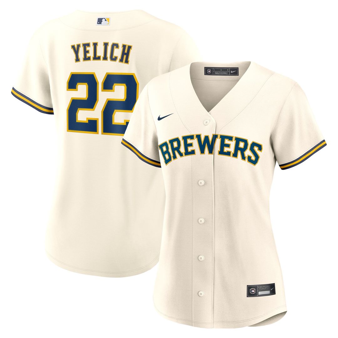 Milwaukee Brewers Christian Yelich Nike Women's Home Replica Jersey - White