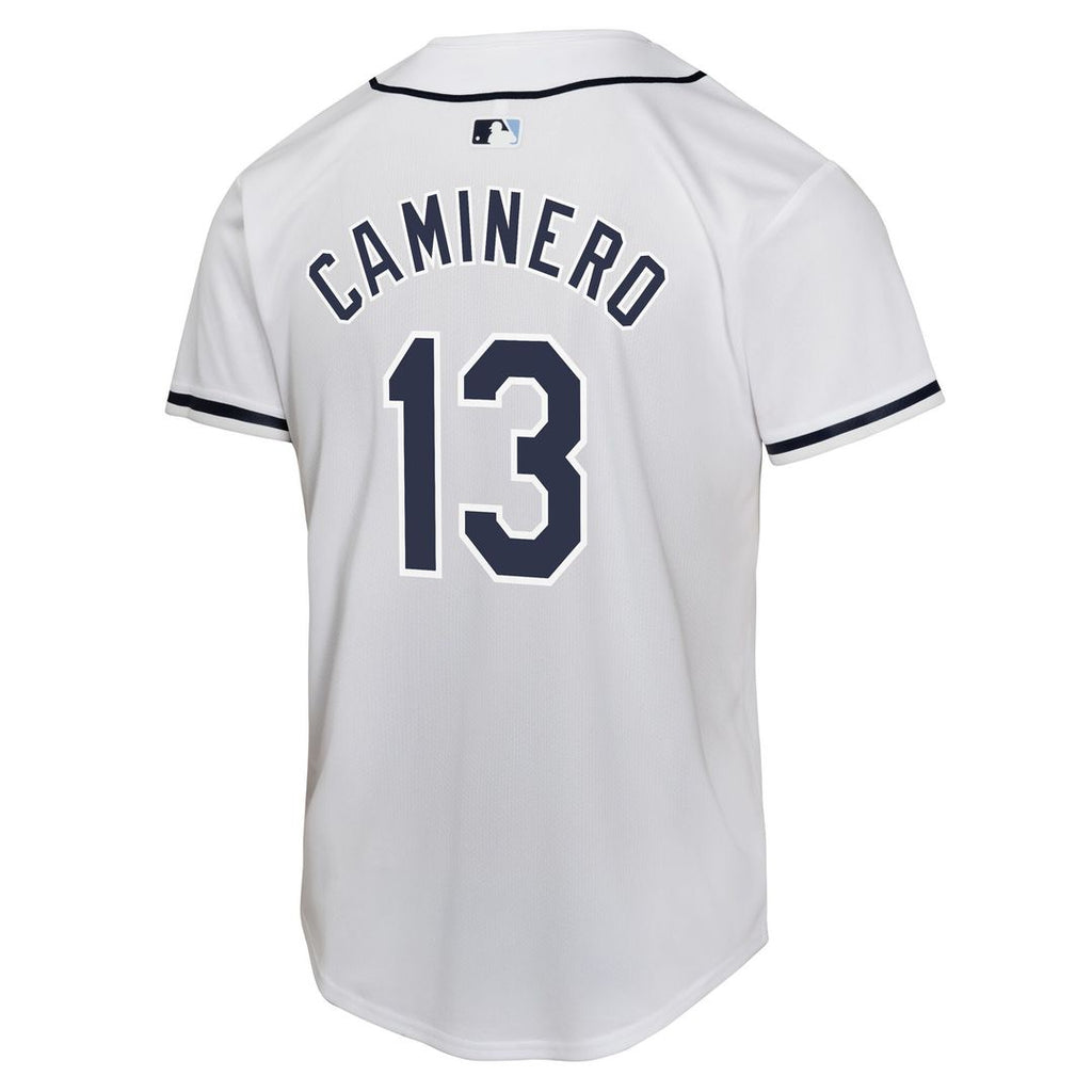 Tampa Bay Rays Junior Caminero Nike Youth Home Player Game Jersey - White