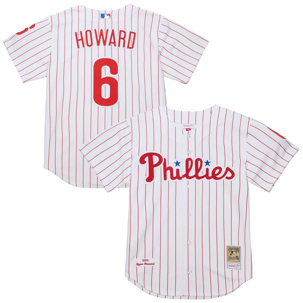 Philadelphia Phillies Ryan Howard Mitchell & Ness Cooperstown Authentic Jersey – White