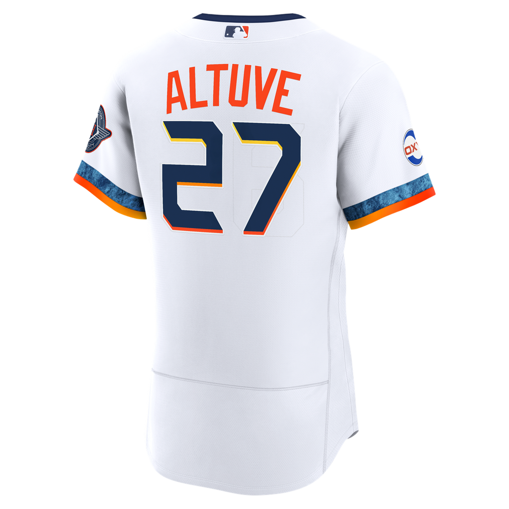 Houston Astros Jose Altuve Nike City Connect Authentic Sponsor Patch Jersey - White