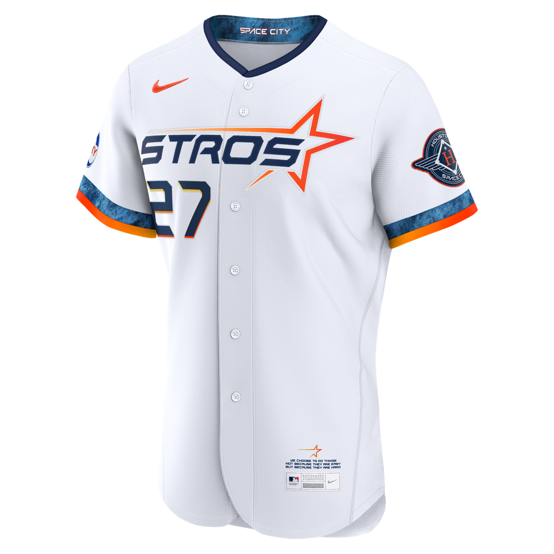 Houston Astros Jose Altuve Nike City Connect Authentic Sponsor Patch Jersey - White