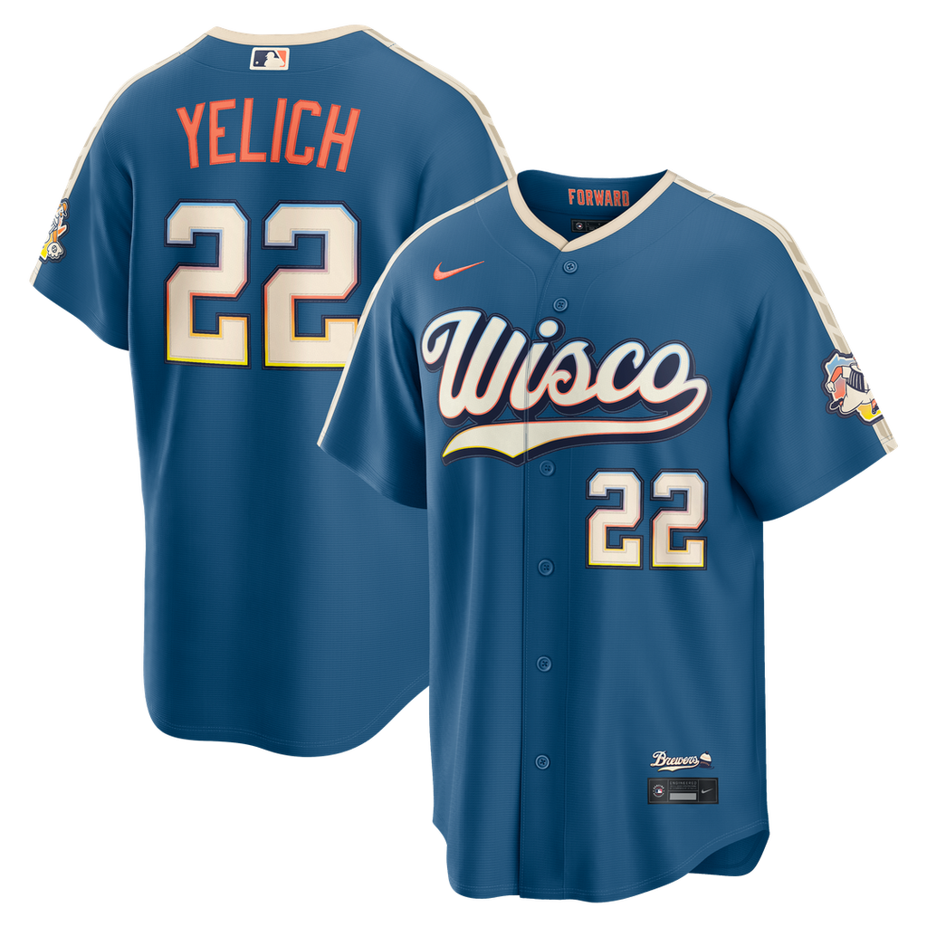 Milwaukee Brewers Christian Yelich Nike 2026 City Connect Stadium Jersey - Mineral Blue