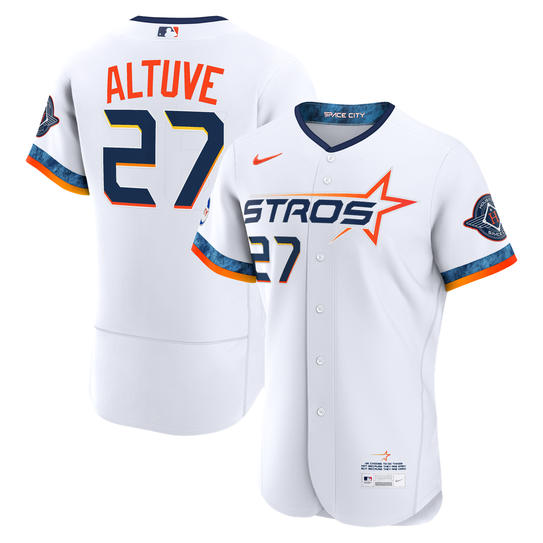 Houston Astros Jose Altuve Nike City Connect Authentic Sponsor Patch Jersey - White